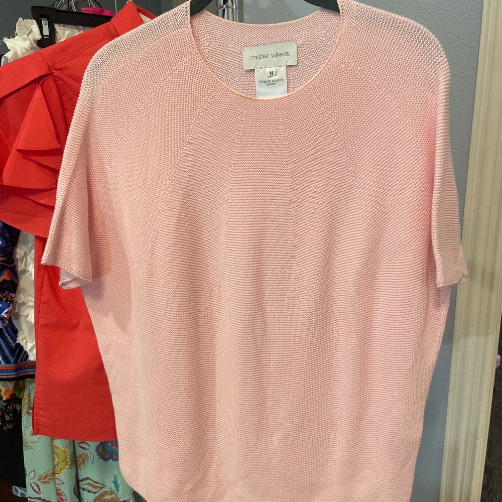 Christian wijnants cotton, pale, pink sweater short sleeve